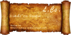 Lukács Csaba névjegykártya